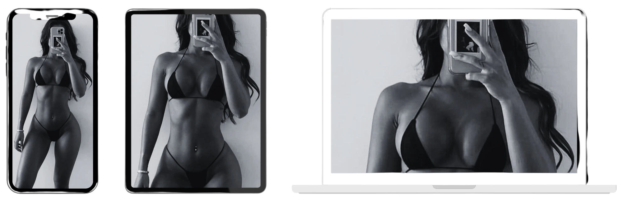 Imagem mostrando o site dojob models em vários aparelhos